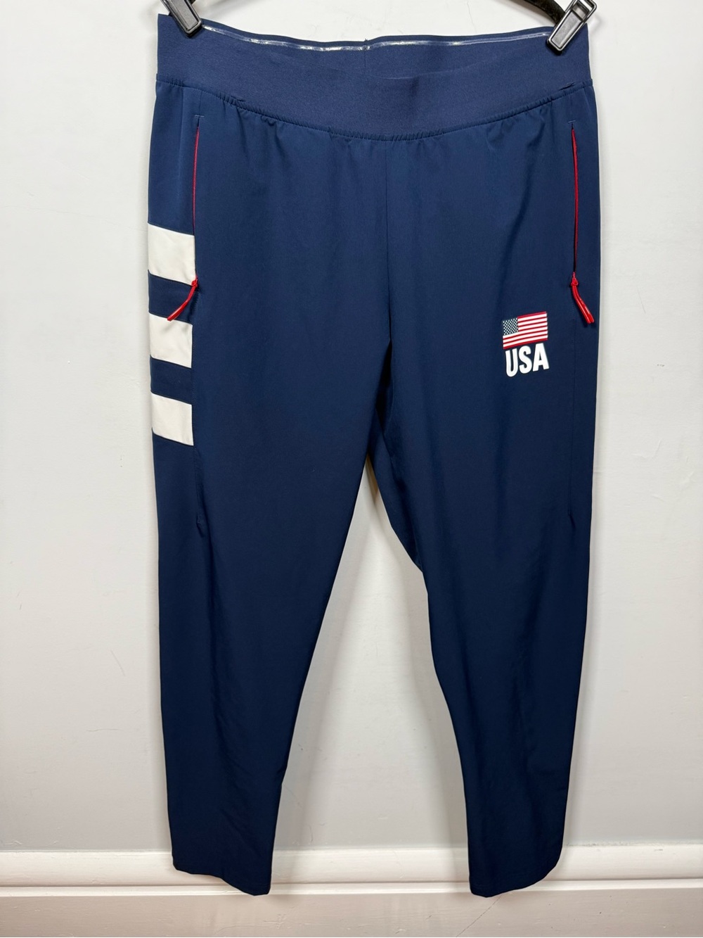 adidas USA Volleyball Pants Men’s XL Tapered Track Joggers Navy Blue